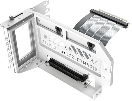 Cooler Master Vertical VGA Card Holder Kit Gen5 White PCIe 5.0 Riser Cable GPU Vertical Mount Kit White Model MCA-U000C-WFVK03