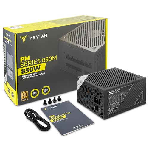 Yeyian Alimentatore Vega 850 W, 80 Plus Gold, ATX 3.1, Full Modular, PCIe 5.1, Ventola 135 mm Silenzioso, Compatibile con GPU di ultima generazione - Alimentatore - Immagine 4