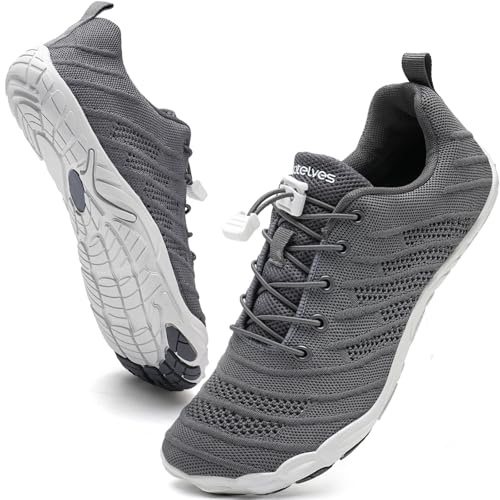 Image of WateLves Barefoot Water Shoes Women Men Anti Slip Wide Toe Breathable Walking Shoes Minimalist Zero Drop Sneakers for Beach Travel Hiking(B-Grey,41)