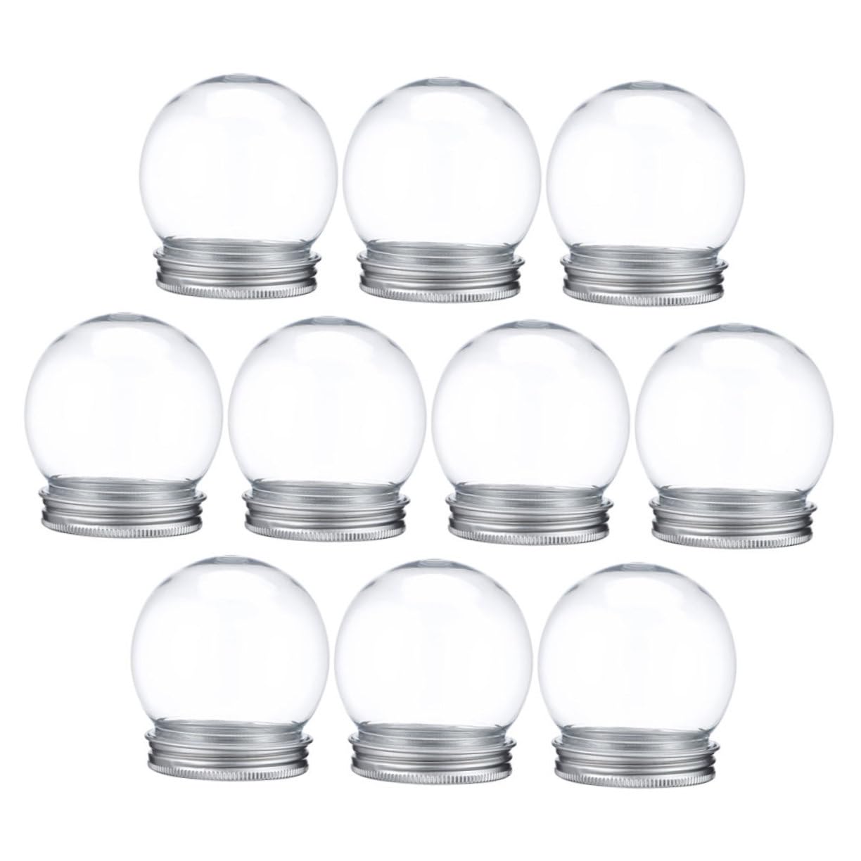 Bolas de nieve de plástico transparente rellenables con tapa de rosca Cabilock