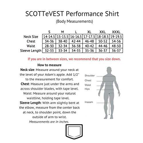 SCOTTeVEST Performance Short Sleeve - Athletic Workout Clothes Men - 3 Pockets (BK, L) Black