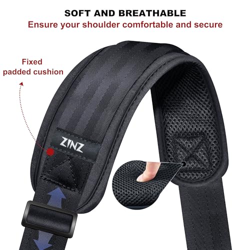 Image of ZINZ 79.5 inch Universal Strap with Ultra-Thick Fixed Breathable Pad - Adjustable Heavy-Duty Shoulder Strap for Laptop, Crossbody, Luggage, Gym, Camera Bag and More - D01G01