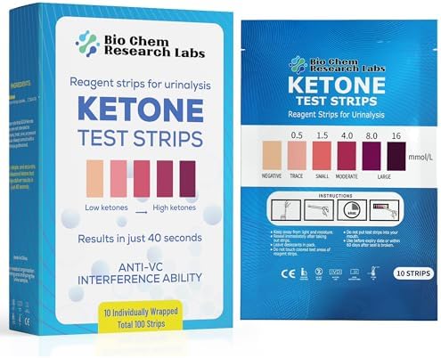 Ketone Test Strips, Premium Grade 100 Keto Test Strips in 10 Rese...