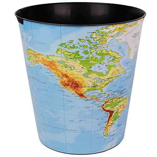 Papierkorb / Behälter - Weltkarte - Welt & Erde - Länder - 10 Liter - wasserdicht - aus Kunststoff - Ø 28 cm - großer Mülleimer / Eimer - Abfalleimer - Aufbew.. - Image 6