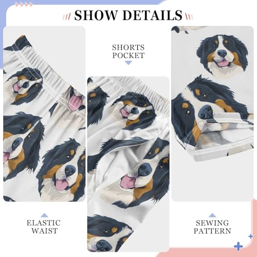 Cute Bernese Mountain Dogs Pajama Pants Soft Lounge Sleepwear PJ Bottoms with Elastic Waist Ages 6–14 Years4
