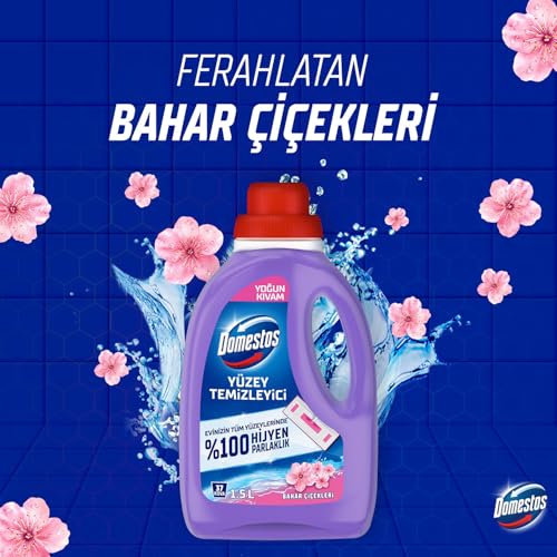 Domestos Yüzey Temizleyici Bahar Çiçekleri Maksimum Hijyen Tüm Yüzeyler için Yüzey Temizleyici 1500 ml