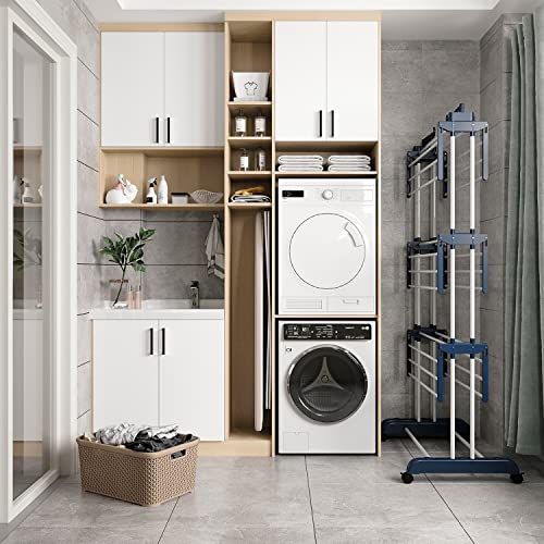 Shrivee 3-Tier Expandable Stainless Steel Clothes Drying Rack - Standing Laundry Racks in Blue & White - Image 5