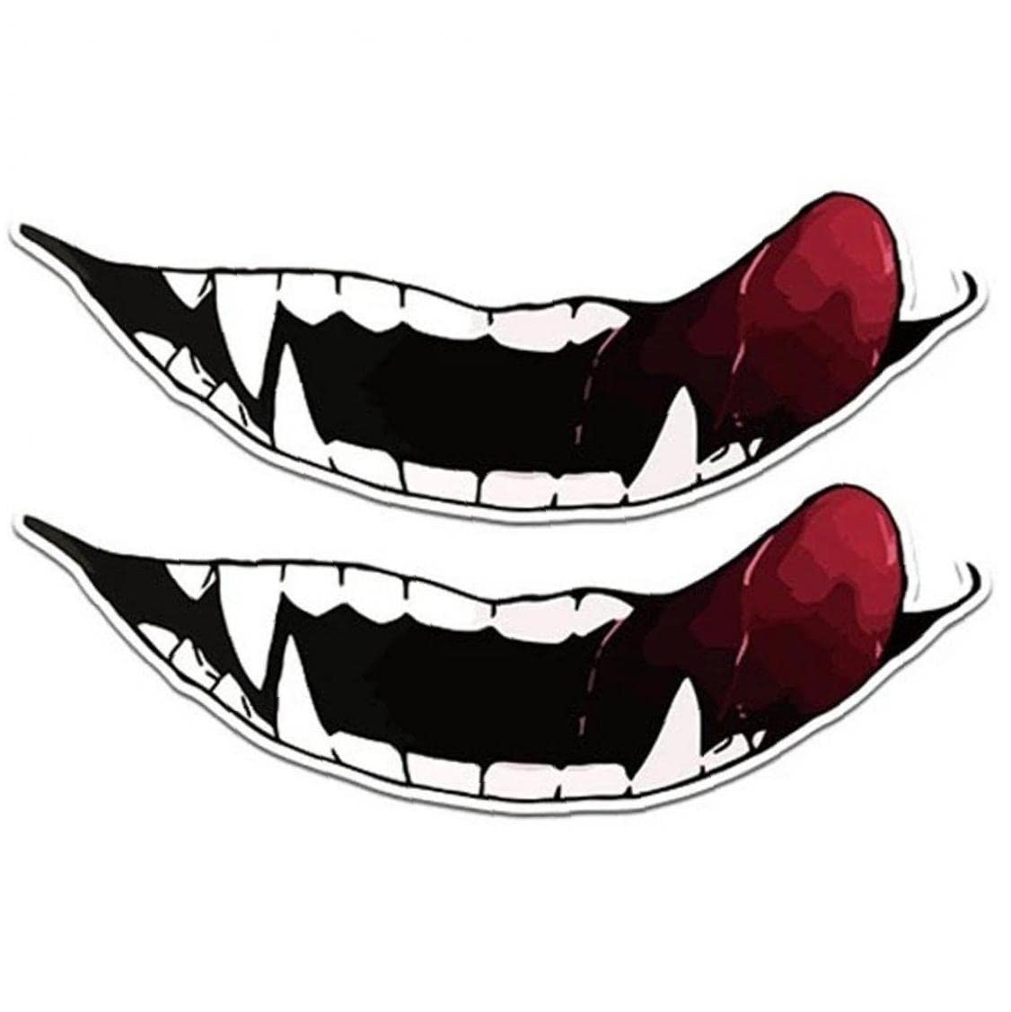 Haowul Style 3 Motorcycle Helmet Sticker 2Pcs Devil's Teeth Car Styling Decals Diy Self Adhesive Sticker For Motorbike Decoration