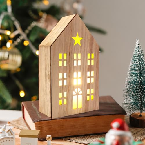 Weihnachtsdeko Häuser Deko Haus Holzhaus,Shabby Chic Dekohaus Dekoaufsteller Mein Haus Holzhäuser mit LED-Licht Häuser Winterdeko Raumdeko,Skandinavische Deko Weihnachtlicher Zierschmuck (02) Weihnachtsdeko Häuser Deko Haus Holzhaus,Shabby Chic Dekohaus Dekoaufsteller Mein Haus Holzhäuser mit LED-Licht Häuser Winterdeko Raumdeko,Skandinavische Deko Weihnachtlicher Zierschmuck (02)