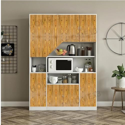 Image of HOME13 Self Adhesive Wood Vinyl Wallpaper Waterproof Old Furniture for Wall, Wall Stickers Door Wardrobe Desktop (Sparkle Wood, 24X82 in)