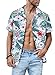 Meilicloth Hawaii Hemd Männer Funky Hawaiihemd Herren Kurzarm Lässig Button Down Baumwolle Hawaii-Print Diverse Farben Weißes Hawaii L