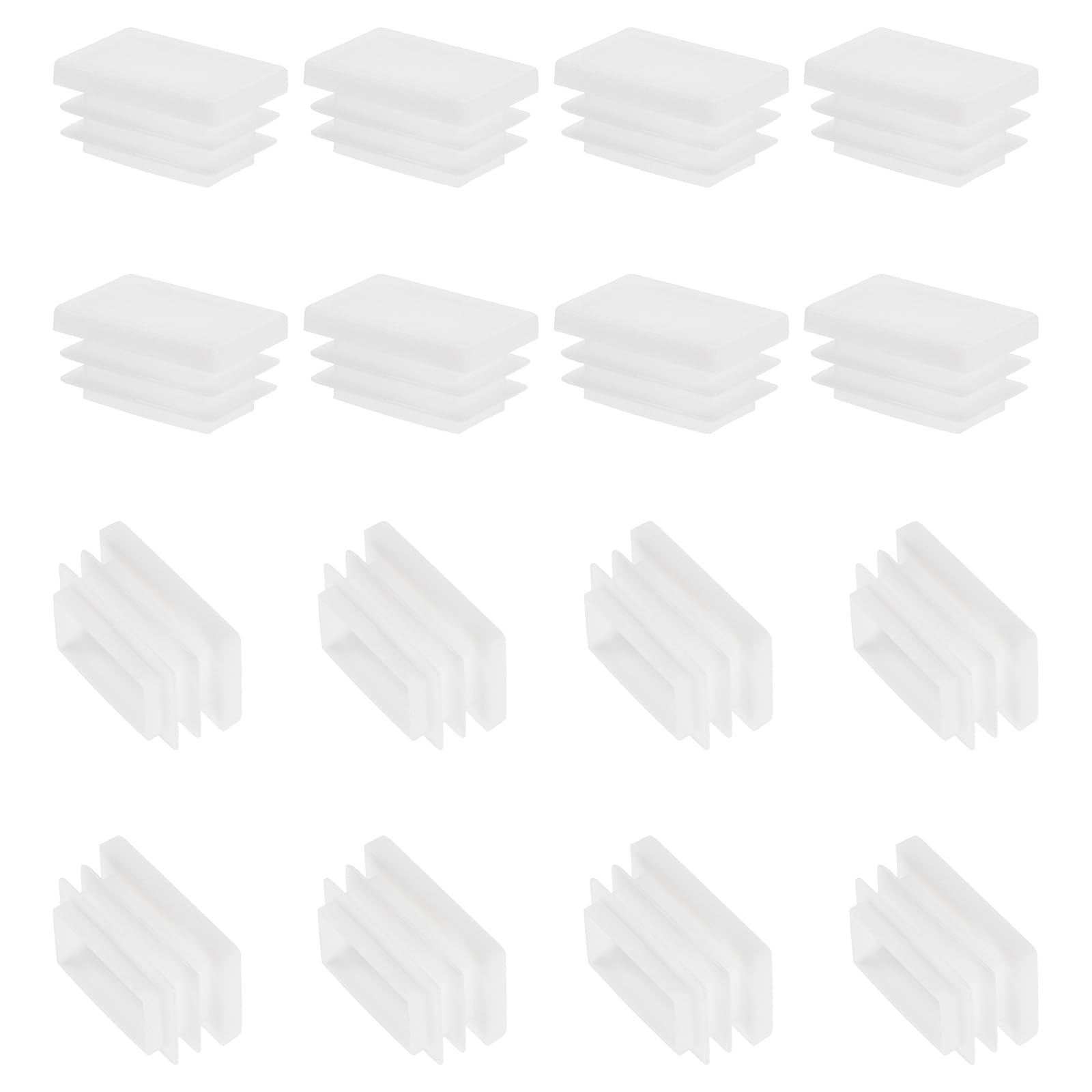 PATIKIL Rectangle Plastic Plug, 16 Pcs 1.2 x 0.8/30 x 20mm Tubing Insert End Caps Plastic Plug Cap for Rectangle Tubes Chair Legs Furniture Metal