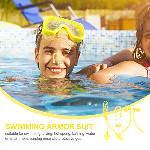 ABOOFAN Clips Nariz 4Pcs Amarelo À Prova D Água de Natação Nariz Plugues Tampões Parágrafo Os Adulto