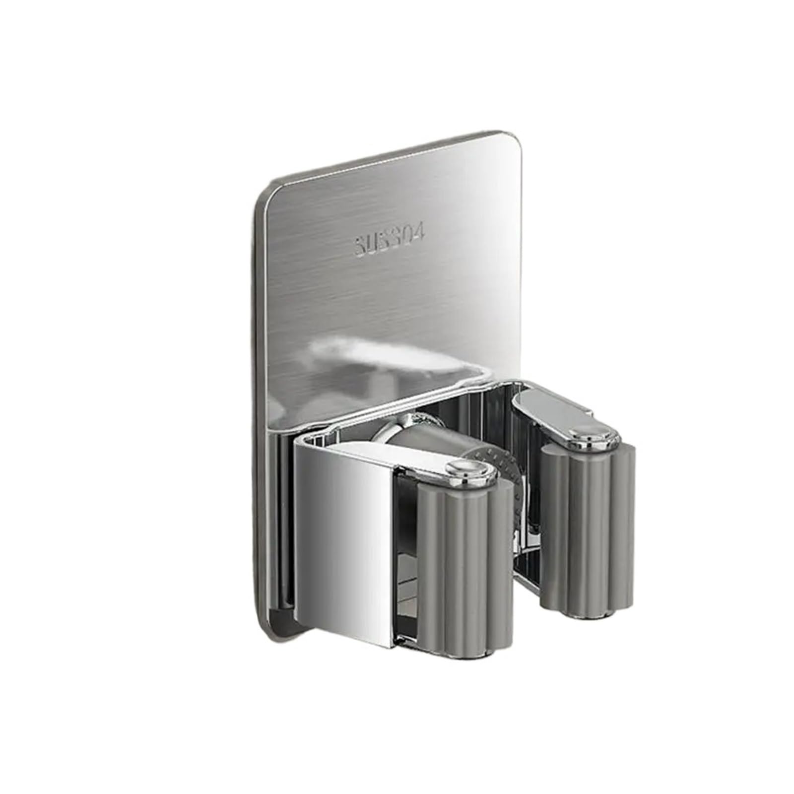 Zguouzantye Silver A 1/3 No-Drill Mop Hook Storage Rack