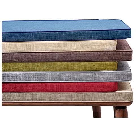 Yzzlh Non-Slip Bench Cushion WithTie, Swing 2 or3 Seater Bench Mat Pad Replacement Mattress Travel Seat Pad Indoor Outdoor, 3cm/5cm Thick,Washable (Hemp,40x140x5cm) Cover
