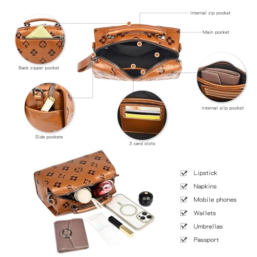 Bolso Satchel pequeño de cuero para mujer miniatura 5