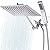 G-Promise All Metal 10" Dual Square Shower Head Combo | Rain Shower Head | Handheld Shower Wand | Adjustable | Smooth 3-Way Diverter | 71" Extra Long Hose - A Bathroom Upgrade (Chrome)