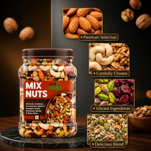 Image of NUTRIZAIKA Premium Mix Dry Fruits 100gm |Mixed Almonds, Cashews, Pistachios, Raisins, Apricots, Black Raisins | Assorted Crunchy Trail Mix for Snacking & Gifting