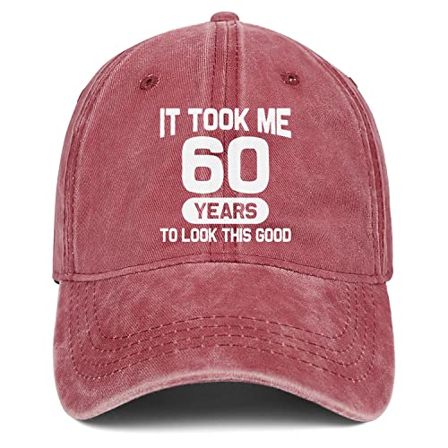 Image of 60th Birthday Gifts for Men Women 60 Year Old Gifts Decorations Took Me 60 Years to Look This Good Washed Cotton Hat