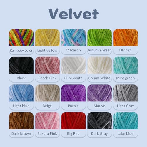 Image of 4 Skeins Soft Chunky Chenille Yarn, Plush Velvet Yarn for Hand Knitting and Crocheting, Fluffy Yarn for Crochet Blankets, Scarves, Hats(4x3.5oz, 4x131.2yds) (Rainbow Color)