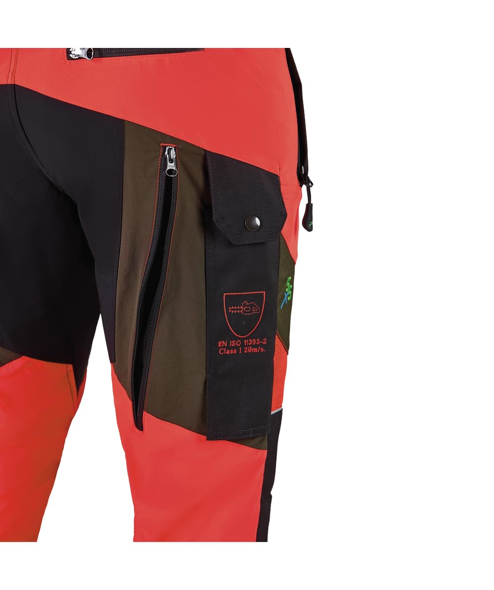 PSS Schnittschutzhose X-Treme Breeze Neonrot/Grün Größe 98