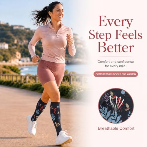 Image of Laite Hebe 4 Pairs-Compression Socks for Women&Men Circulation-Best Support for Nurses,Running,Athletic