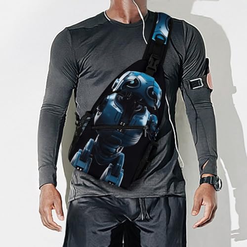 Bolso Crossbody Multifuncional para Viaje Azul Robot miniatura 7