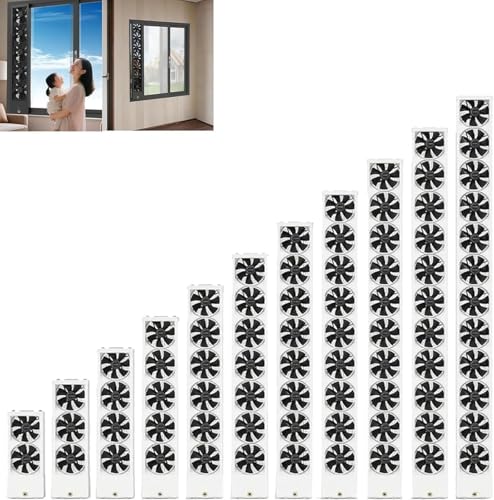 Retractable Vertical Window Fan, Window Exhaust Fan, Adjustable 35-150cm with 5cm Extra Retraction,...