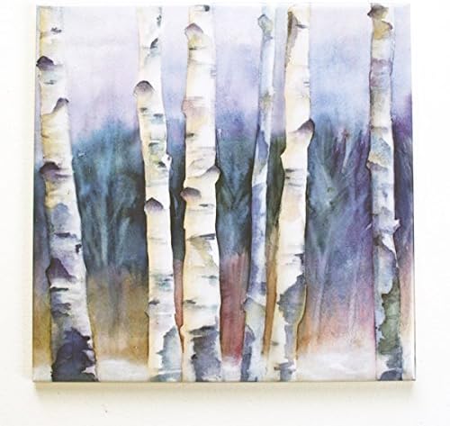 Birch Tree Art Tile Trivet Original Elvira Para Art