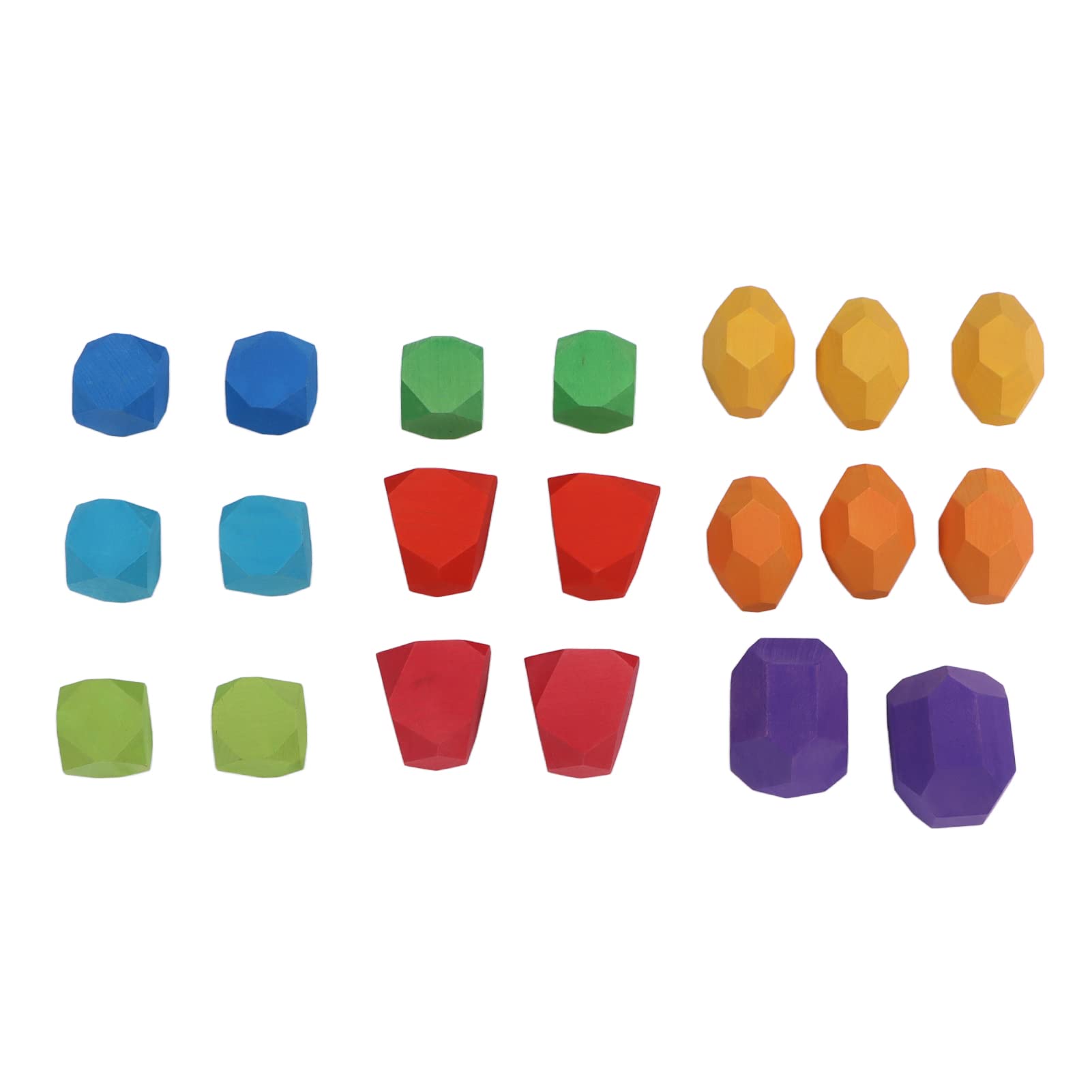 Juego de Bloques Apilables de Piedra de Madera de Colores para el Desarrollo Mental de los Niños 20 Piezas