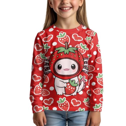 Image of WELLFLYHOM Long Sleeve T-Shirt for Boys Girls 3-16 Years Old Tee Tops Crewneck Pullover Shirts Fall Outfits