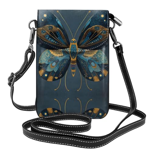 Petit sac à bandoulière en cuir pour téléphone à motif rétro fleurs