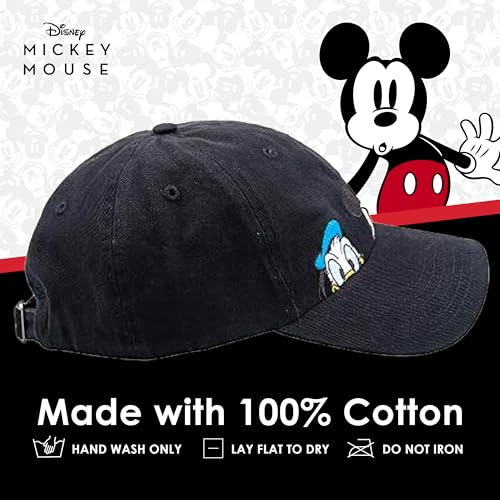 Image of Disney Mickey Mouse Dad Hat, Cotton Adjustable Baseball Cap with Curved Brim