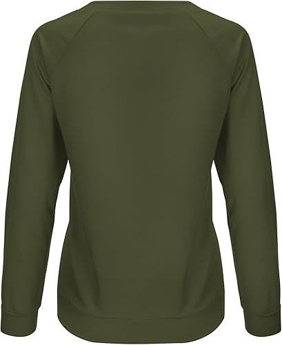 Miniatura 4 de PANOEGSN Sudaderas sencillas para mujer, cuello redondo, manga larga, casuales, lisas, modernas, para atletismo