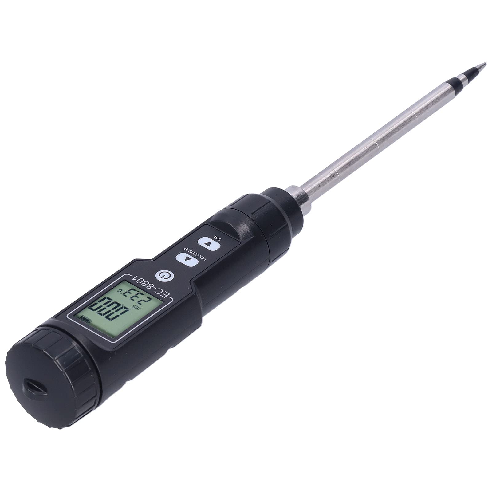 Thermomètre de sol EC 2 en 1 avec écran LCD, testeur de température de conductivité du sol, moniteur de sol portable pour verger de jardin et culture de plantes en intérieur et en