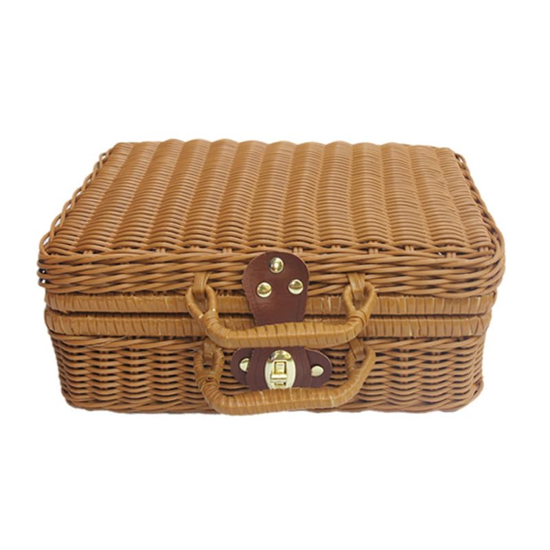 Cabilock Rétro en Osier Valise Vintage Valise Pique-...