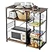 Scaffale da Cucina Scaffali Stazione di Lavoro per Cucina Organizzatore per Cucina, Supporto per Forno a Microonde Portaspezie e Armadietto con Portabottiglia, Portabicchieri, Vassoio 90×40×84,5cm