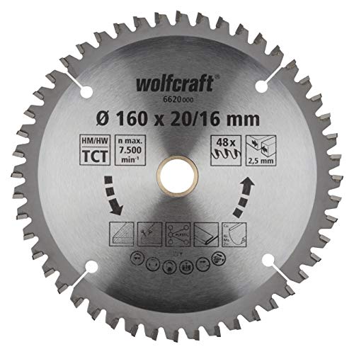 wolfcraft TC Circular Hand Saw Blade, new purple series I 6620000 I Fine, clean cuts
