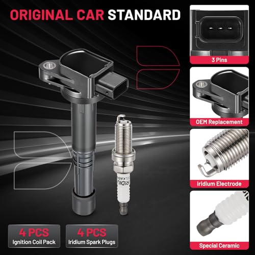 Image of BDFHYK Ignition Coil UF583 and Spark Plug 9807B-561BW for Honda Accord