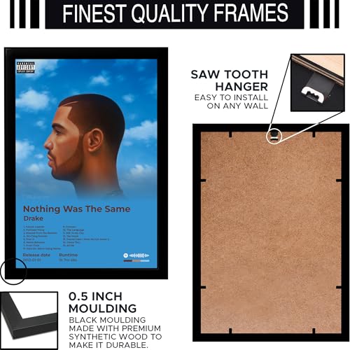 Image of BLINKART Drake - Nothing Was The Same Wall Photo Frames | Wall Art for Bedroom, Living Room, Studio or Office | Album Cover Print with Spotify Song Link QR Code | Gift for Fans - 8x12 In