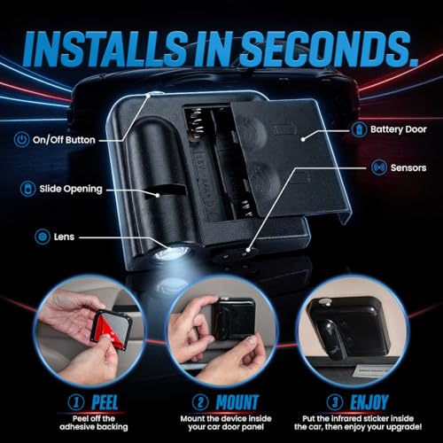 Image of LED Car Door Light - Officially Licensed NFL Wireless Projector - Show Your Team Pride - Battery Powered, Easy Install