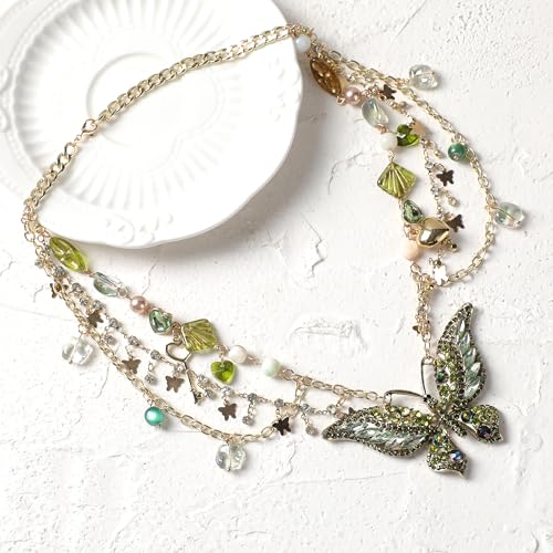 MOSTORY Renaissance Butterfly Fairy Necklace - Vintage Renfaire Necklace for Women Woodland Fairy Jewelry Fantasy Cosplay4