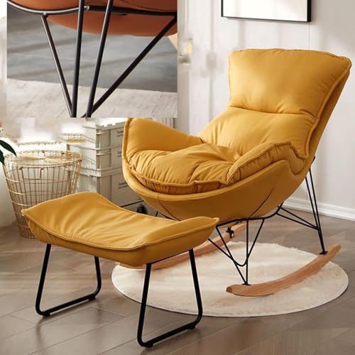 Fauteuil à bascule de salon confortable avec son repose-pieds