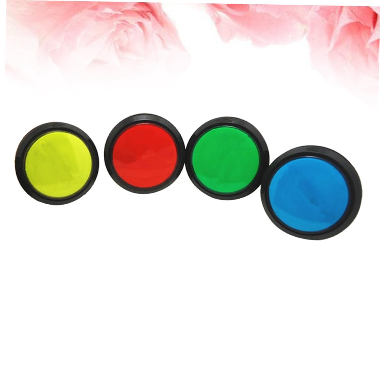 VICASKY 8pezzi Pulsanti Circolari Per Gioco Da Tavolo Pulsanti Dj Per Risposte Veloci Rosso Giallo Blu Verde Gioco Educativo