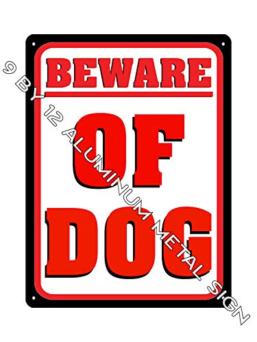 RETRO SIGNS BY J E MATRIX Beware of Dog Metal Sign 907