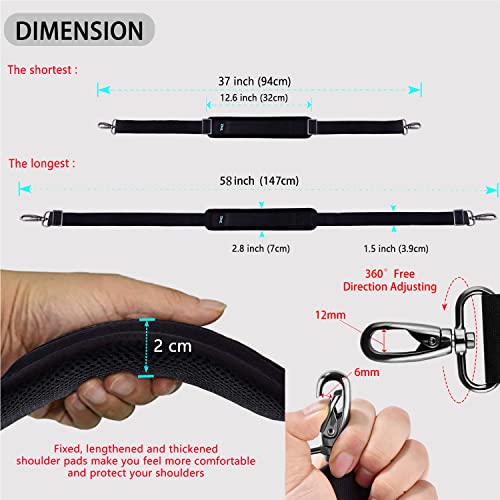 ZINZ Shoulder Strap 58" Ultra-Thick Fixed Padded and Adjustable Buckles Crossbody Strap for Briefcase Laptop Bag Luggage2
