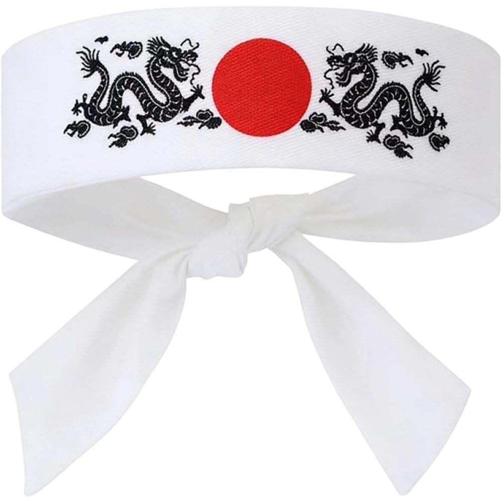 Sslvya Japanese Karate Headband Japanese Sushi Chef Bandana Headwear Headbands for Karate Sports Kitchen Cooking Headbands Birthday Party Favors