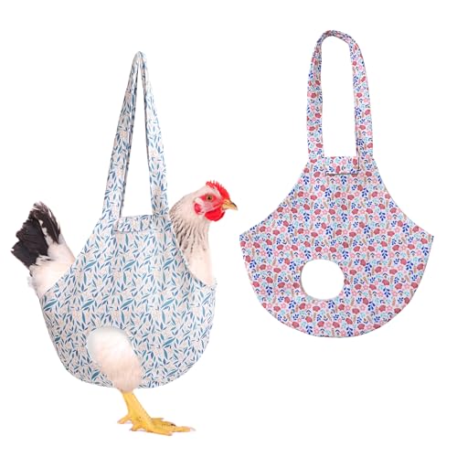 NeoBusy 2 Pack Chicken Holder Bag - 13.5 x 13.5 Inch Portable and Versatile Chicken Carrying Bag for Travel Outings Poultry Transport Treating Injuries (Pattern)