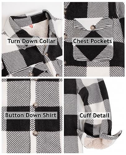 Image of ThCreasa Boys Sherpa Lined Plaid Button Shirt Jacket