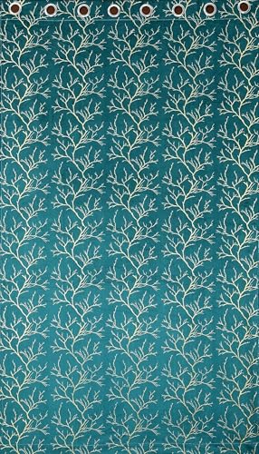 Image of Window Curtains 5 Feet Long for Living Room - Window Curtains Set of 1 Pcs Panel, Velvet Blackout & Stylish Parda for Home Decor & Office Aqua Colour